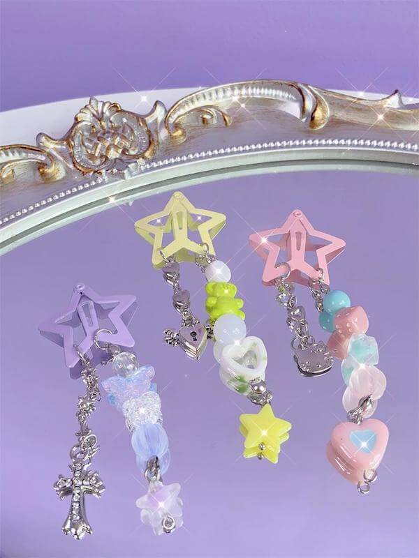 Y2k cute star hair clip