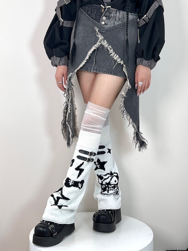 cutiekill-y2k-devil-star-mesh-patchwork-leg-warmers-c0356