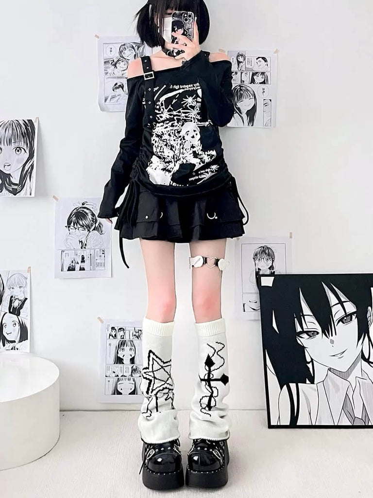 cutiekill-y2k-girl-stars-leg-