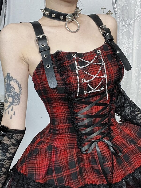 cutiekill-y2k-gothic-lolita-red-plaid-dress-ah0829
