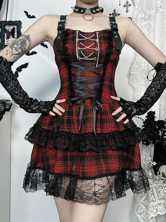 cutiekill-y2k-gothic-lolita-red-plaid-dress-ah0829
