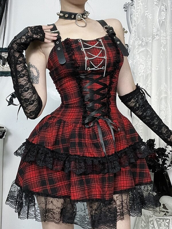 cutiekill-y2k-gothic-lolita-red-plaid-dress-ah0829