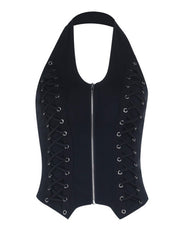 cutiekill-y2k-halter-eyelet-lace-up-tank-ah0900