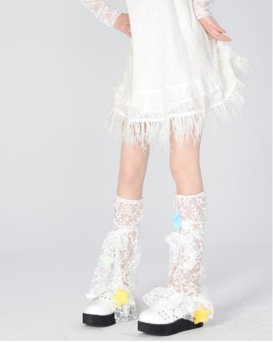   cutiekill-y2k-lace-stars-leg-warmers-c0298