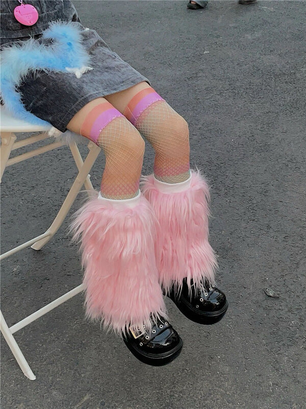 cutiekill-y2k-pink-furry-leg-warmers-c0472