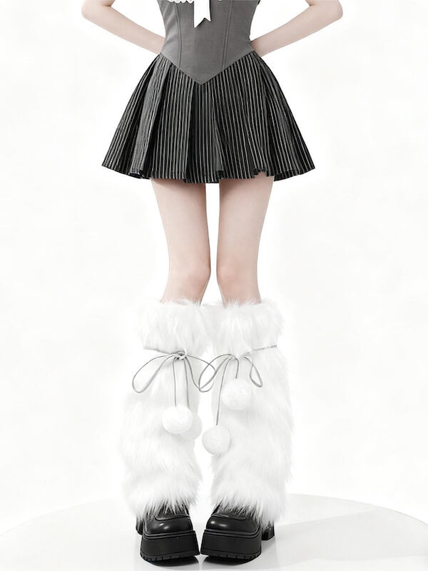 cutiekill-y2k-pom-poms-fluffy-faux-fur-leg-warmers-c0465