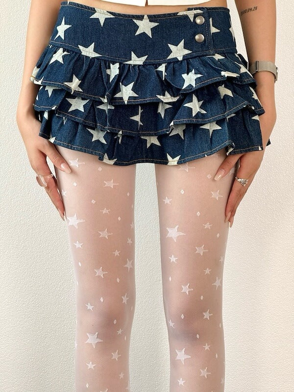 cutiekill-y2k-retro-star-polka-dot-tights-c0355