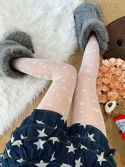 cutiekill-y2k-retro-star-polka-dot-tights-c0355