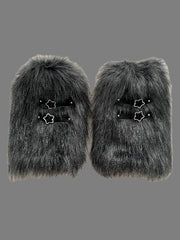 cutiekill-y2k-stars-buckle-faux-fur-leg-warmers-c0223