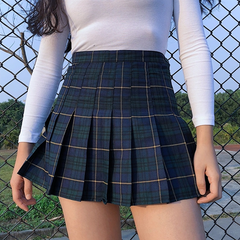 American romantic plaid skirt