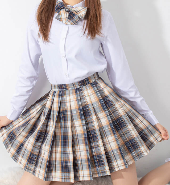 cutiekil-skirt-bow-jk-bear-brown-plaid-uniform-skirt-c00844