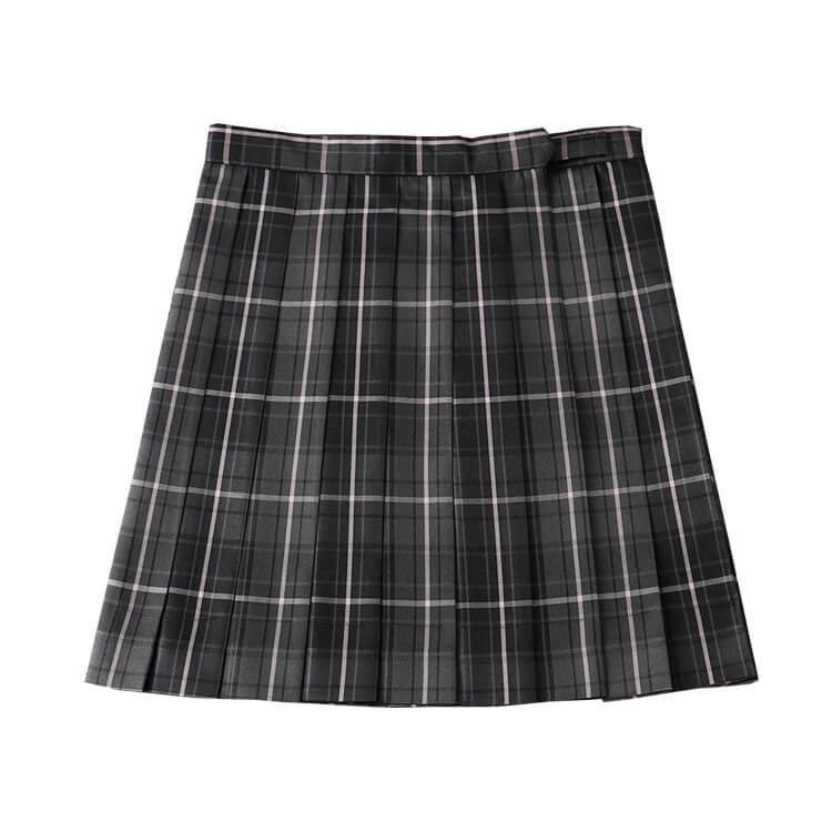 cutiekil-skirt-bow-jk-black-grey-plaid-uniform-skirt-c00770