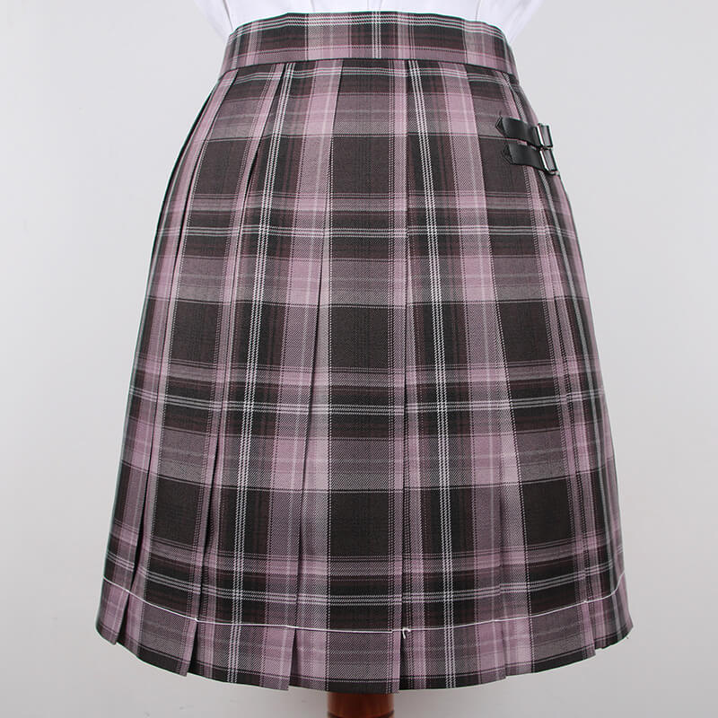 cutiekil-skirt-bow-jk-buckle-dark-red-plaid-uniform-skirt-c00761