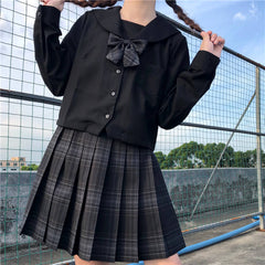 cutiekil-skirt-bow-jk-carbon-grey-plaid-uniform-skirt-c00775