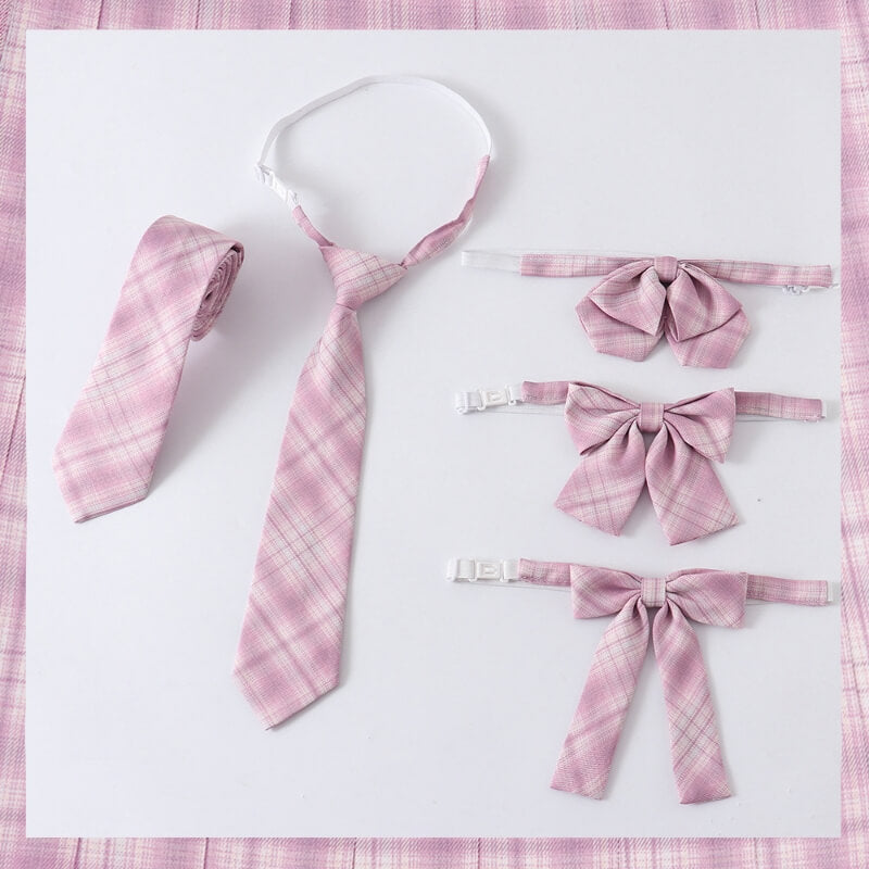 cutiekil-skirt-bow-jk-girly-pink-plaid-uniform-skirt-c00767