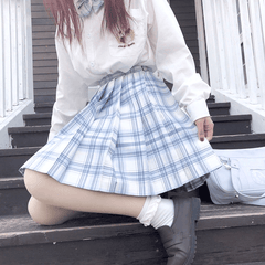    cutiekil-skirt-bow-jk-glacier-blue-plaid-uniform-skirt-c00883