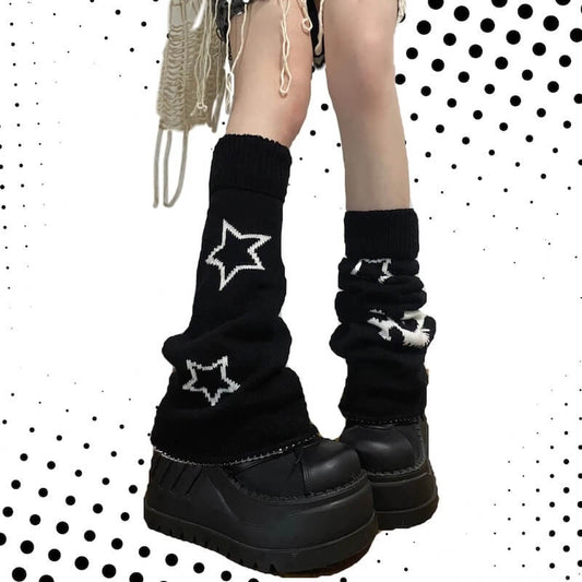 cutiekill-ab-asymmetry-y2k-stars-skull-leg-warmer-c0159