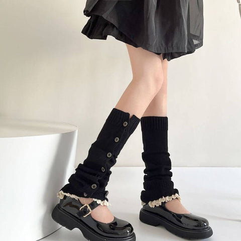 Aesthetic button lace leg warmers – Cutiekill
