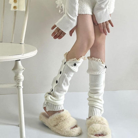 Aesthetic button lace leg warmers – Cutiekill