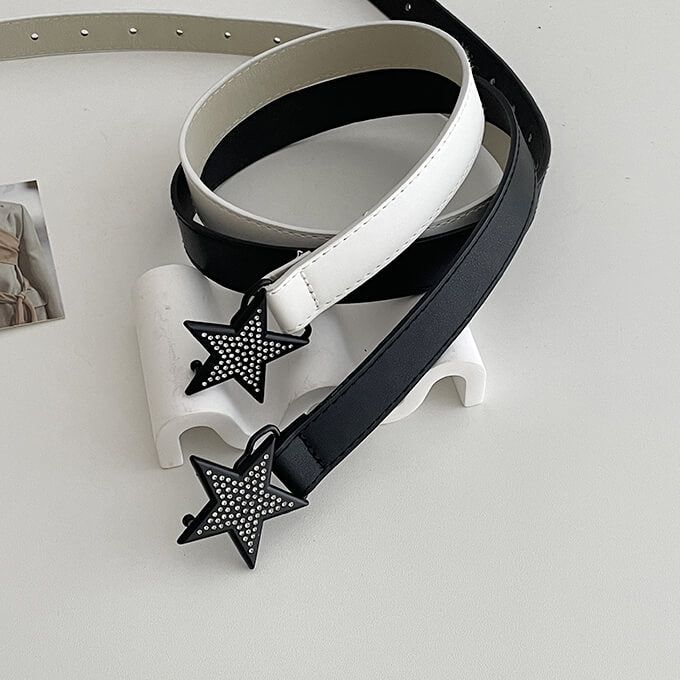 Aesthetic y2k star belt - White