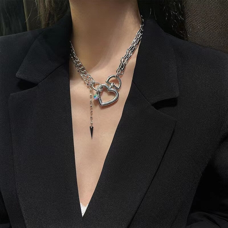 Alt heart chain necklace
