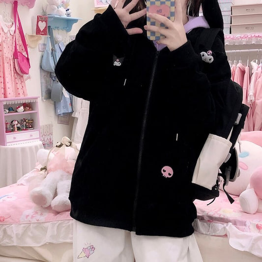    cutiekill-black-kuromi-hoodie-coat-m0046