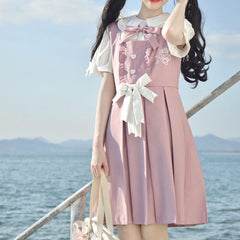 cutiekill-black-pink-bunny-bow-jk-uniform-dress-blouse-jk0031