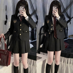 cutiekill-black-suit-jk-vintage-blazer-uniform-set-jk0033
