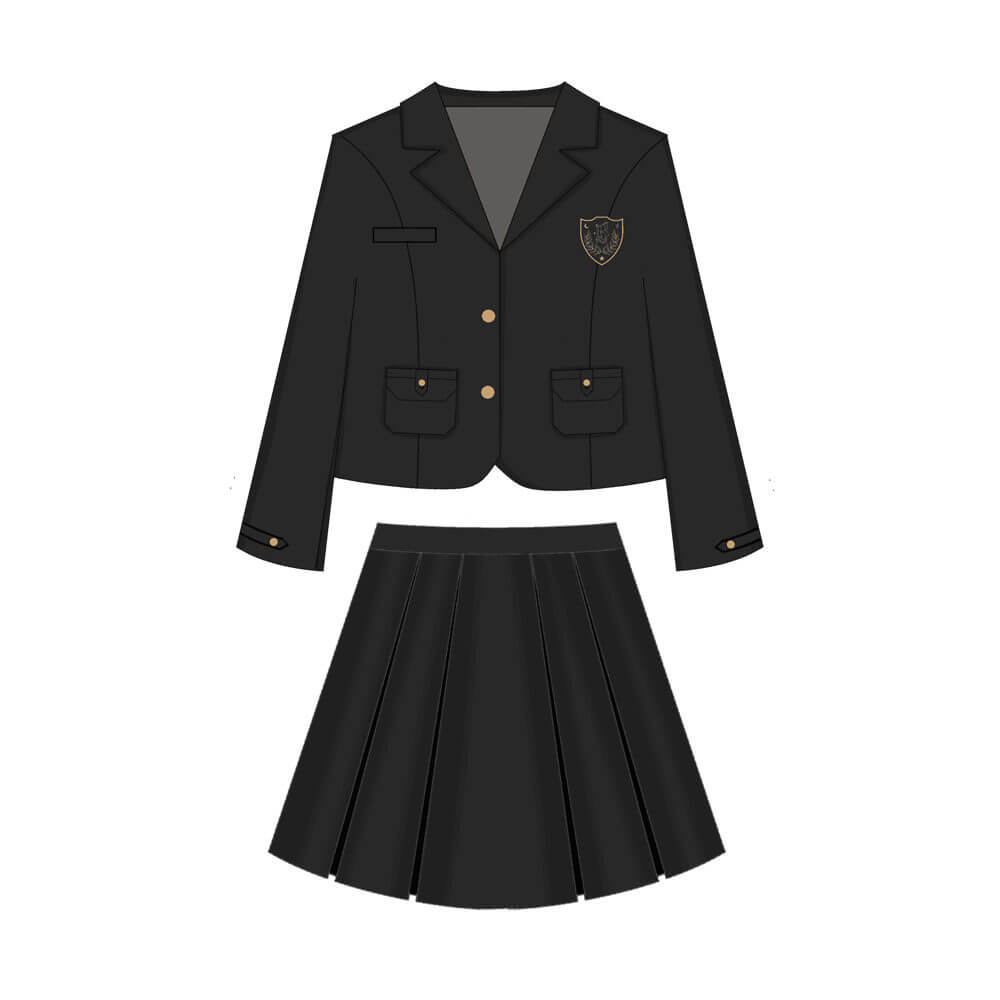 cutiekill-black-suit-jk-vintage-blazer-uniform-set-jk0033