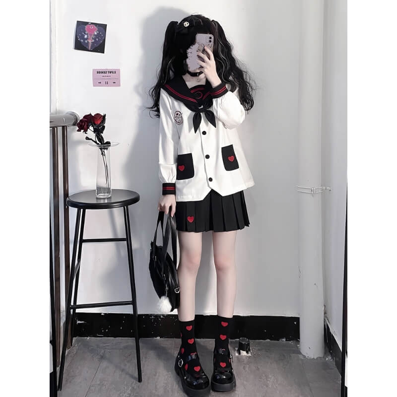 cutiekill-black-white-adorable-ghost-jk-uniform-set-jk0034