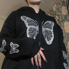 Butterflies zipper hoodie