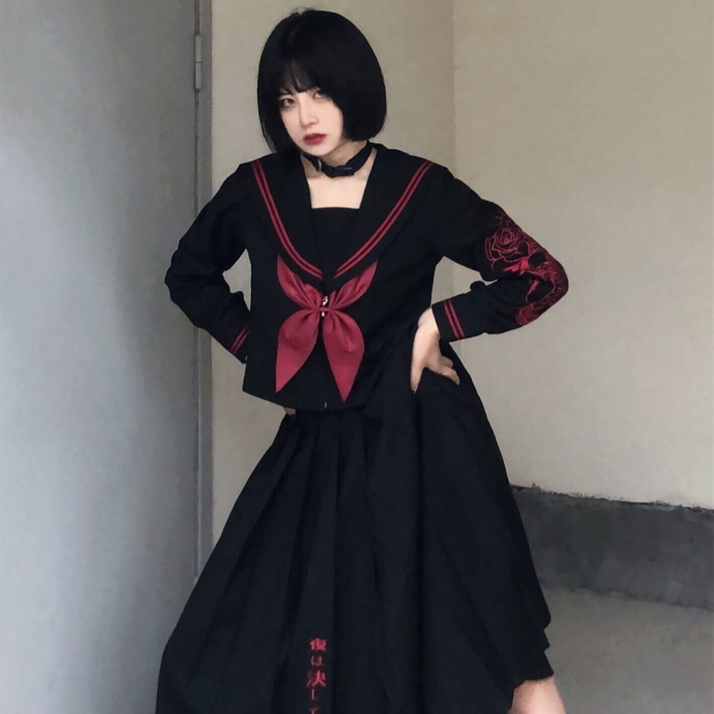 [Butterfly Skull] Dark girl JK uniform set – Cutiekill