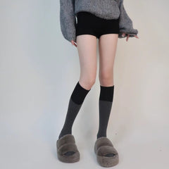 Autumn school black grey stockings c0138