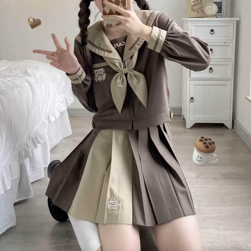 cutiekill-coffee-kitty-brown-jk-suspender-skirt-uniform-set-jk0043
