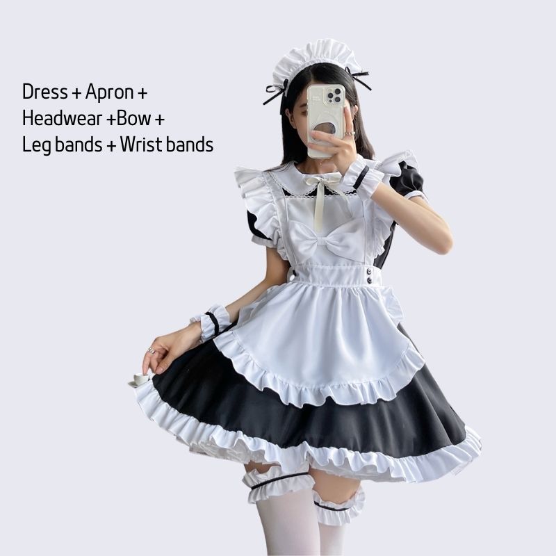 Cosplay bow maid dress set