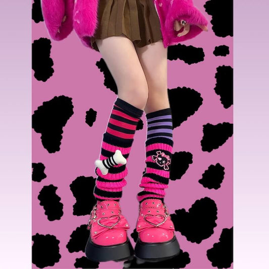   cutiekill-cute-bone-skeleton-leg-warmers-c0179