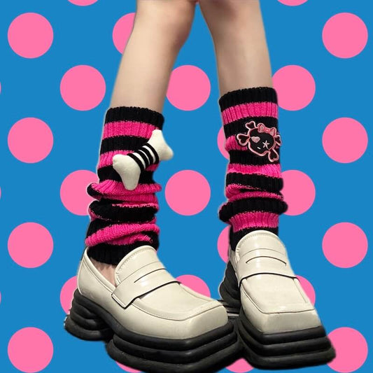    cutiekill-cute-bone-skeleton-leg-warmers-c0179