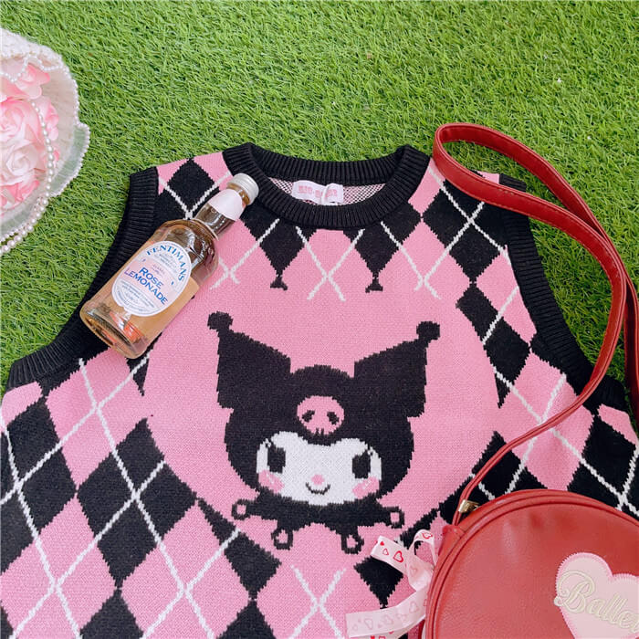 Cute kuromi diamond sweater vest