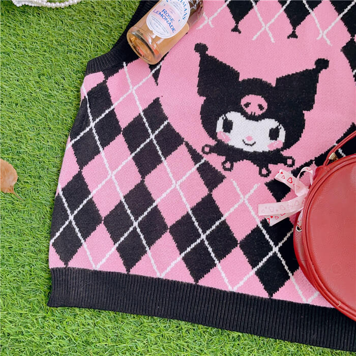 Cute kuromi diamond sweater vest