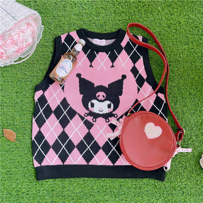 Cute kuromi diamond sweater vest