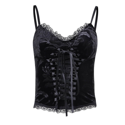 cutiekill-dark-aesthetic-jacquard-ribbon-camisole-ah0143