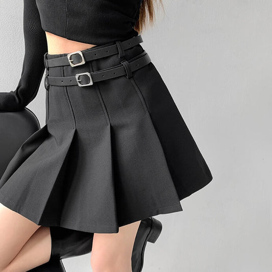    cutiekill-double-belts-academia-skirt-om0106
