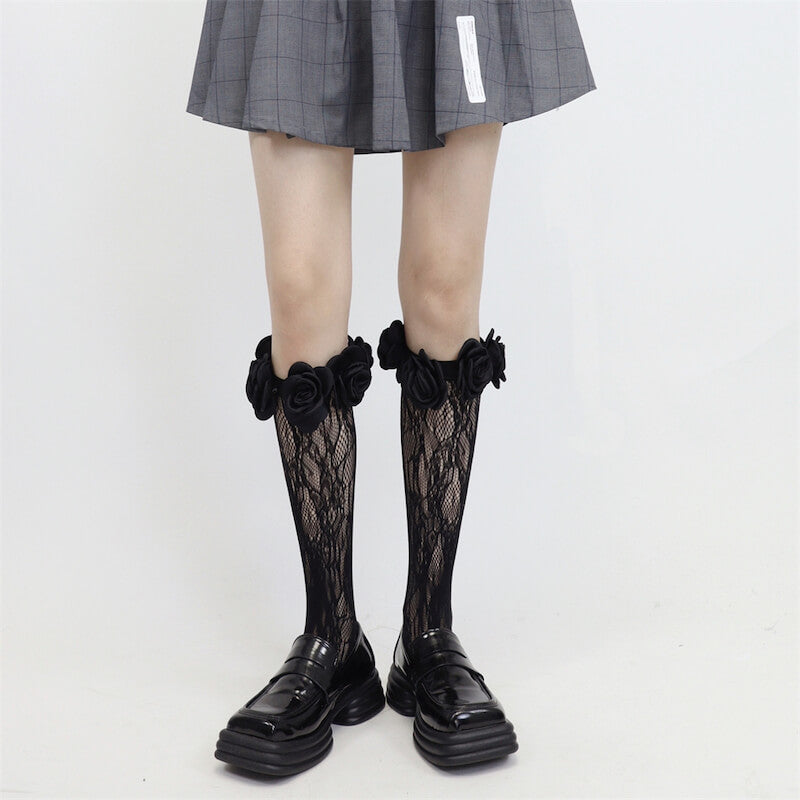 cutiekill-fairy-core-camellia-lace-stockings-c0081