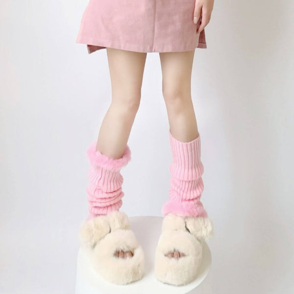 Furry pink leg warmers – Cutiekill