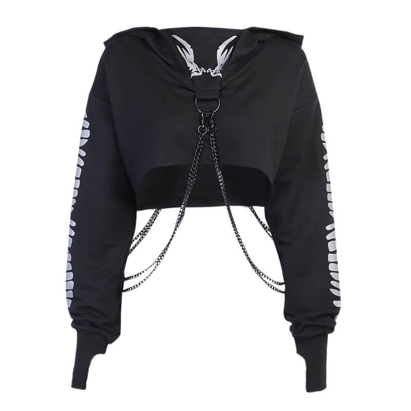 cutiekill-goth-light-reflective-chains-short-hoodie-jumper-c01110