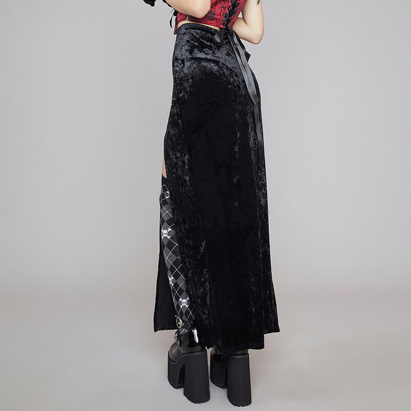    cutiekill-goth-punk-sexy-slit-long-skirt-k0046