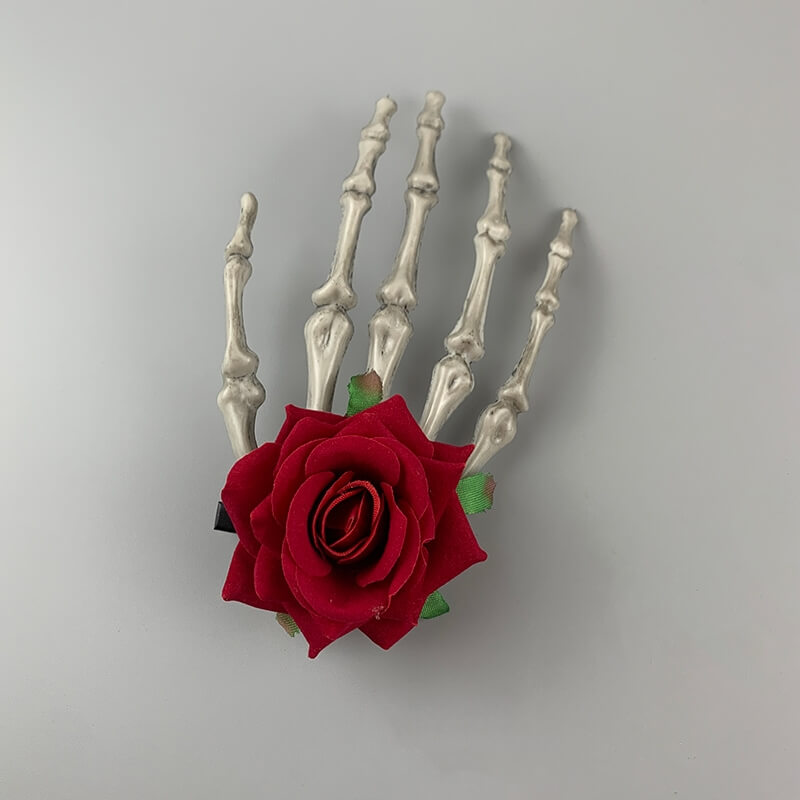 cutiekill-gothic-rose-skeleton-hair-clip-ah0210