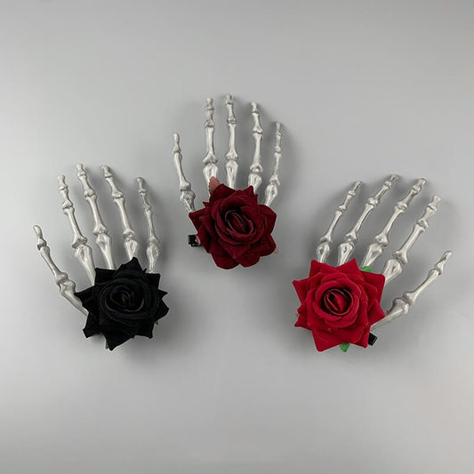 cutiekill-gothic-rose-skeleton-hair-clip-ah0210