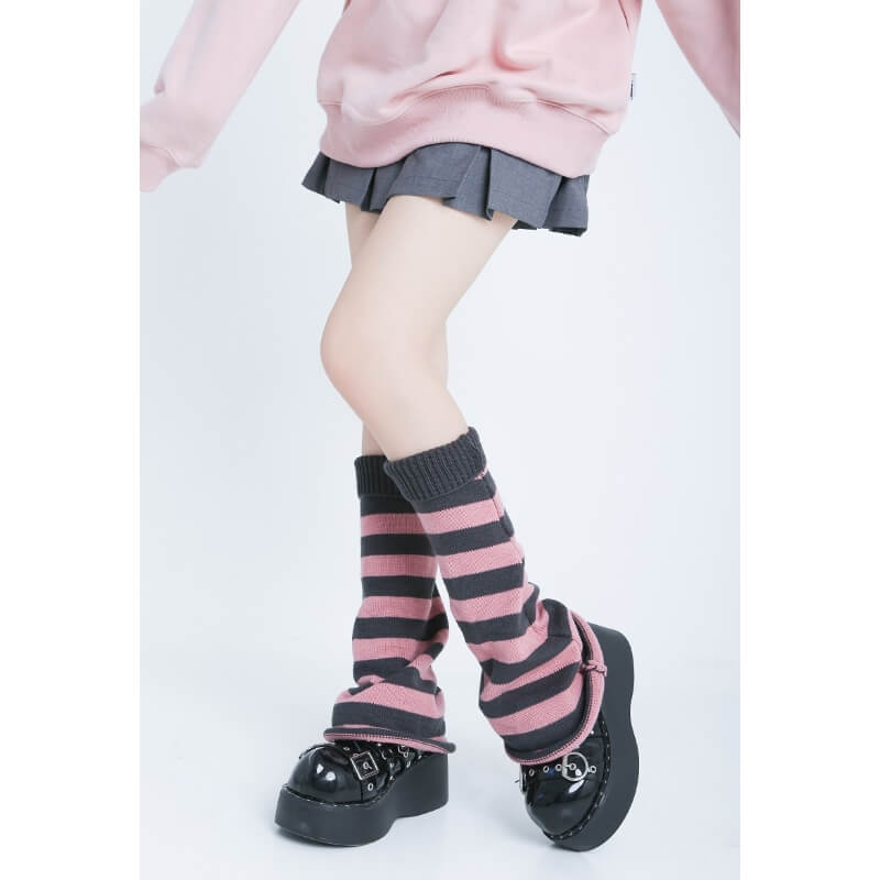 cutiekill-grey-pink-y2k-leg-warmer-c0183
