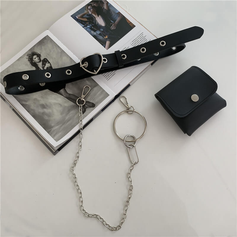 cutiekill-grunge-gothic-heart-buckle-chain-purse-belt-c00643